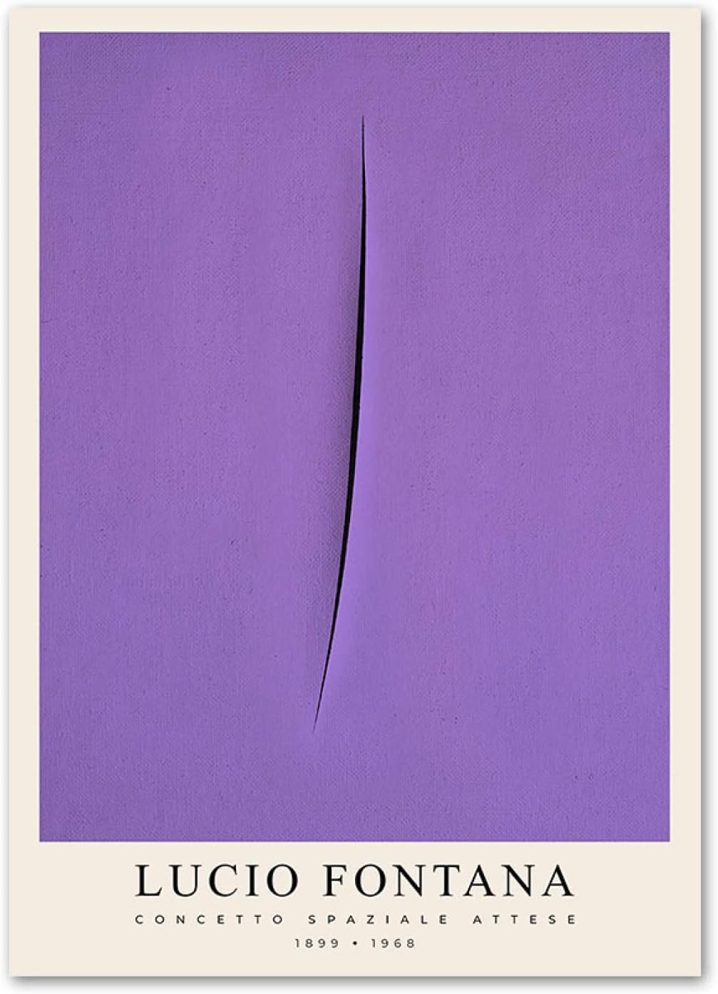 Affiche Lucio Fontana violette et toile art mural moderne pour salon chic 60x80cm