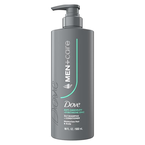 Dove Men+Care 2-in-1 Shampoo + Conditioner 1 ct Dandruff Defense to Moisturize Hair & Scalp, with Pyrithione Zinc, 18 FL OZ