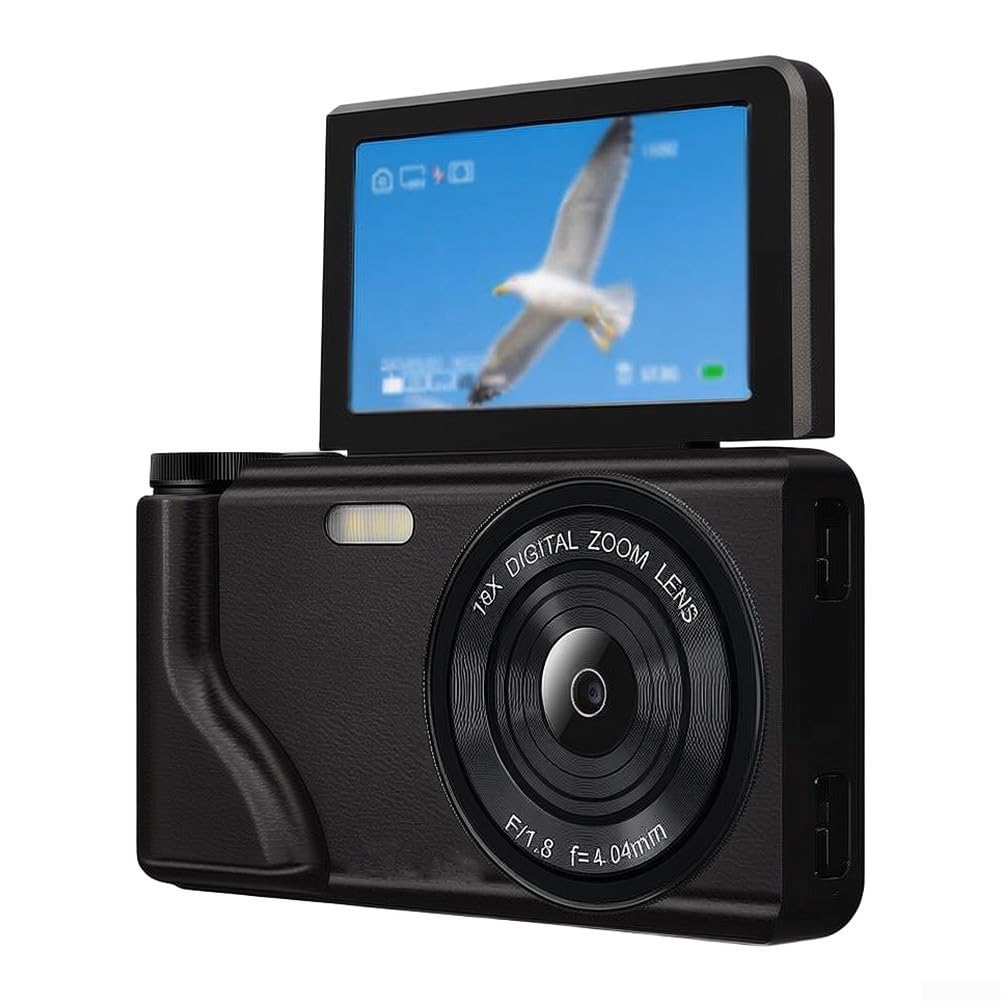 Fotocamera digitale da 64 MP, video 4K, zoom 18x, schermo flip (rosa) | Sensore da 64 MP, registrazione video 4K, zoom digitale 18X, dettagli nitidi, strumento per appassionati di fotografia