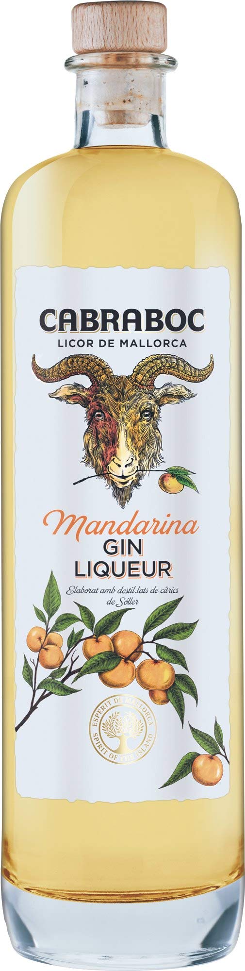 Cabraboc Mandarina Gin Likör 0,7L - Mallorca Spanien - 30% vol - ideal für Gin Tonic und andere Cocktails