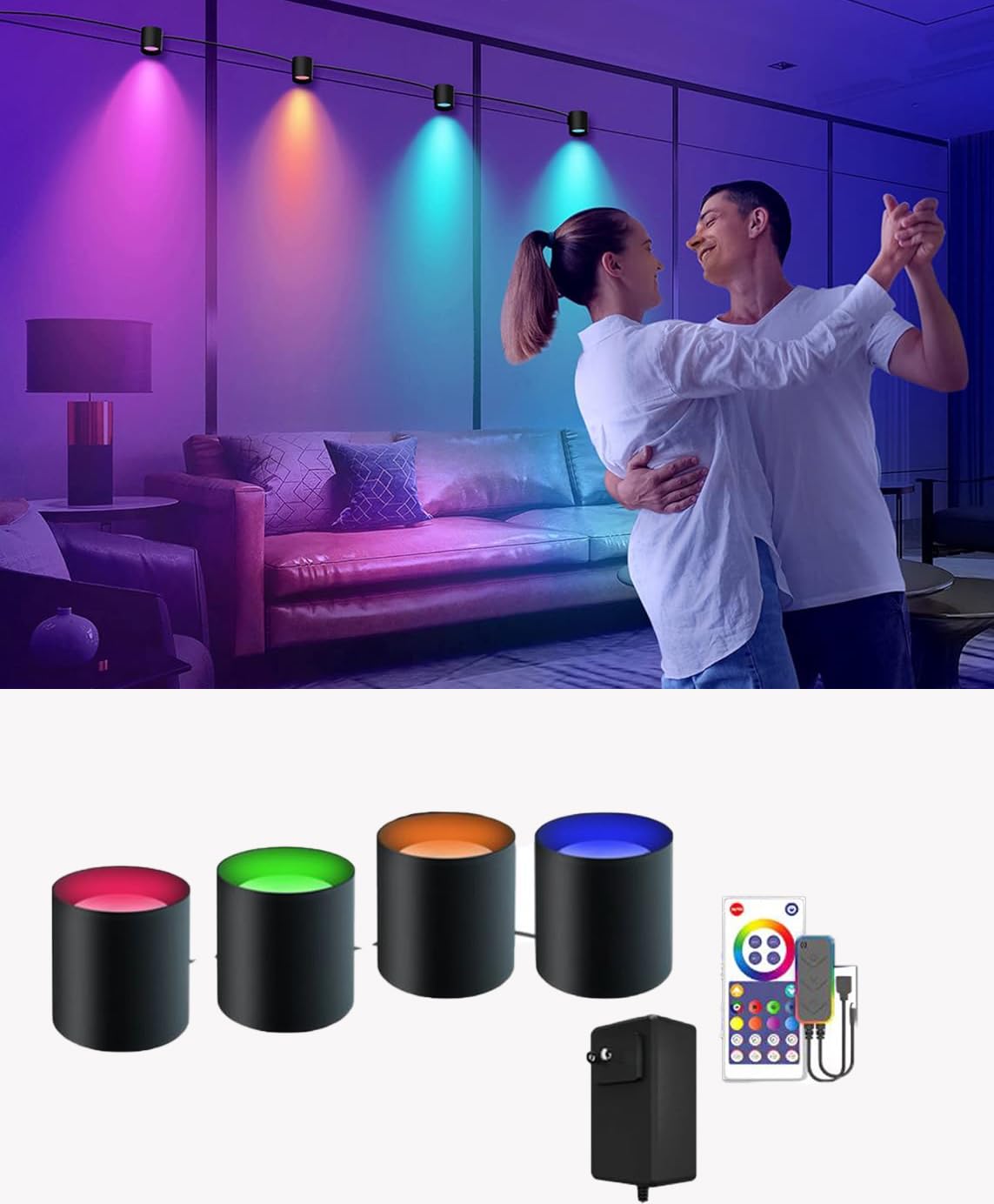 AWOKZA RGBIC Outdoor Lights, Landscape Lighting with 30+ Scene Modes, Color Changing with App Control, IP65 Patio for Garden Patios