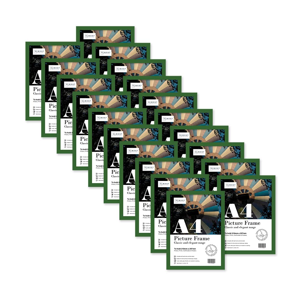 Almost Frameless A4 Green Picture Frame Set of 20, Display A4 Picture Gallery Wall, Poster, Photo, Artwork, or Print, Green โ image 1
