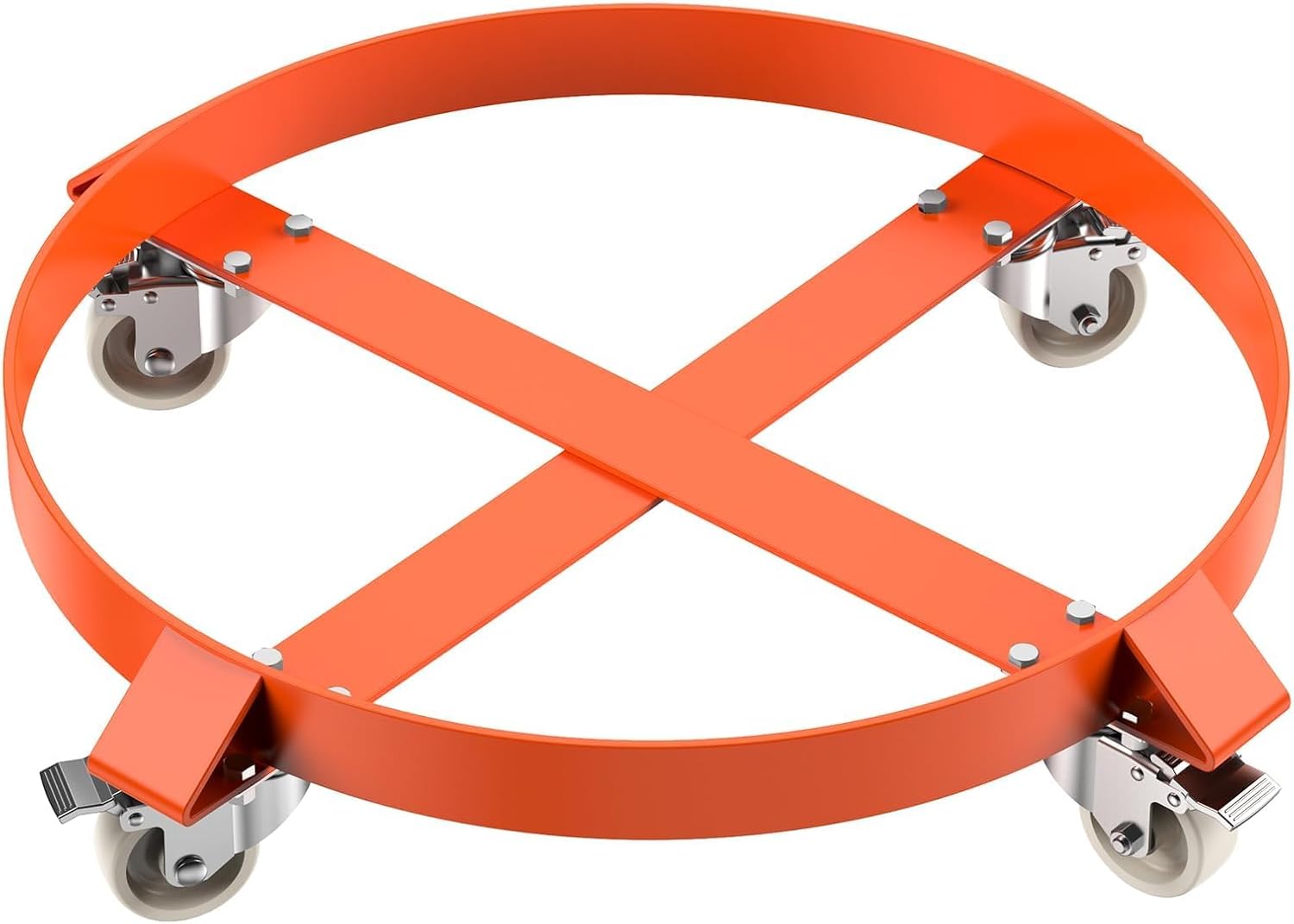 ACEKOOL 55 Gallon Heavy Duty Drum Trash Can Dolly, 1250Lbs Load Capacity, Barrel Dolly Cart Drum Caddy, Steel Frame 5 Swivel Casters Wheel, for Warehouse Drum Handling, 24 Inch Diameter, 2 Pack