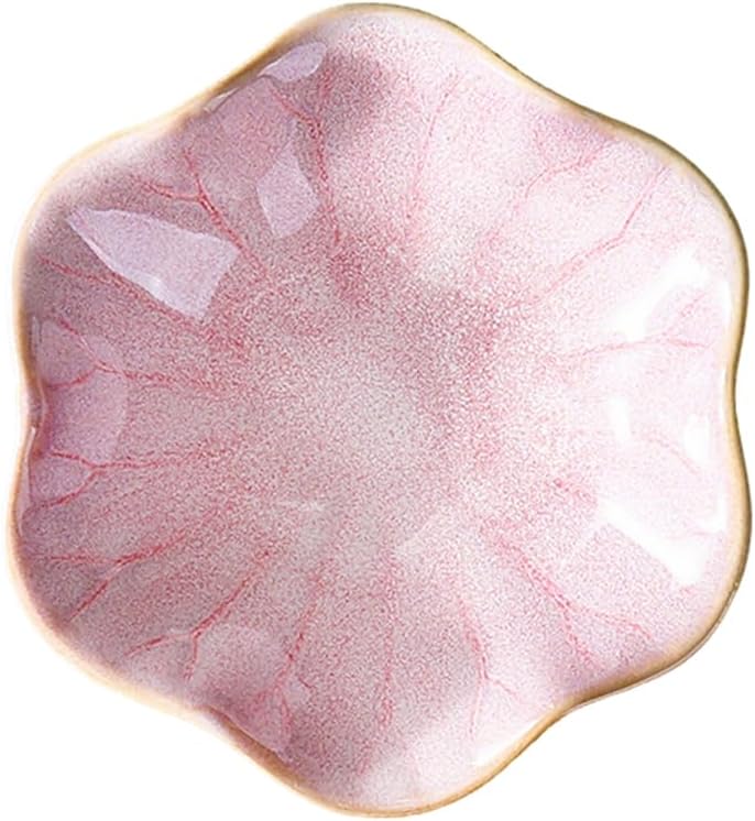 Lotus Leaf Shape Decorative Ring Tray, Small Key Bowl, Ceramic Trinket Tray Jewelry Dish Organizing Necklace Earrings, Home Decoration for Mom Best Friend Sister (Pink)