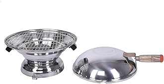 Kuber Industries Aluminum Tandoor Bati Maker Baking Oven, 34 x 34 x 26 cm, Gas Tandoor, Barbecue Grill Food Steamer Cookware Set (Set of 1, Silver)-KUBMART11726, Standard