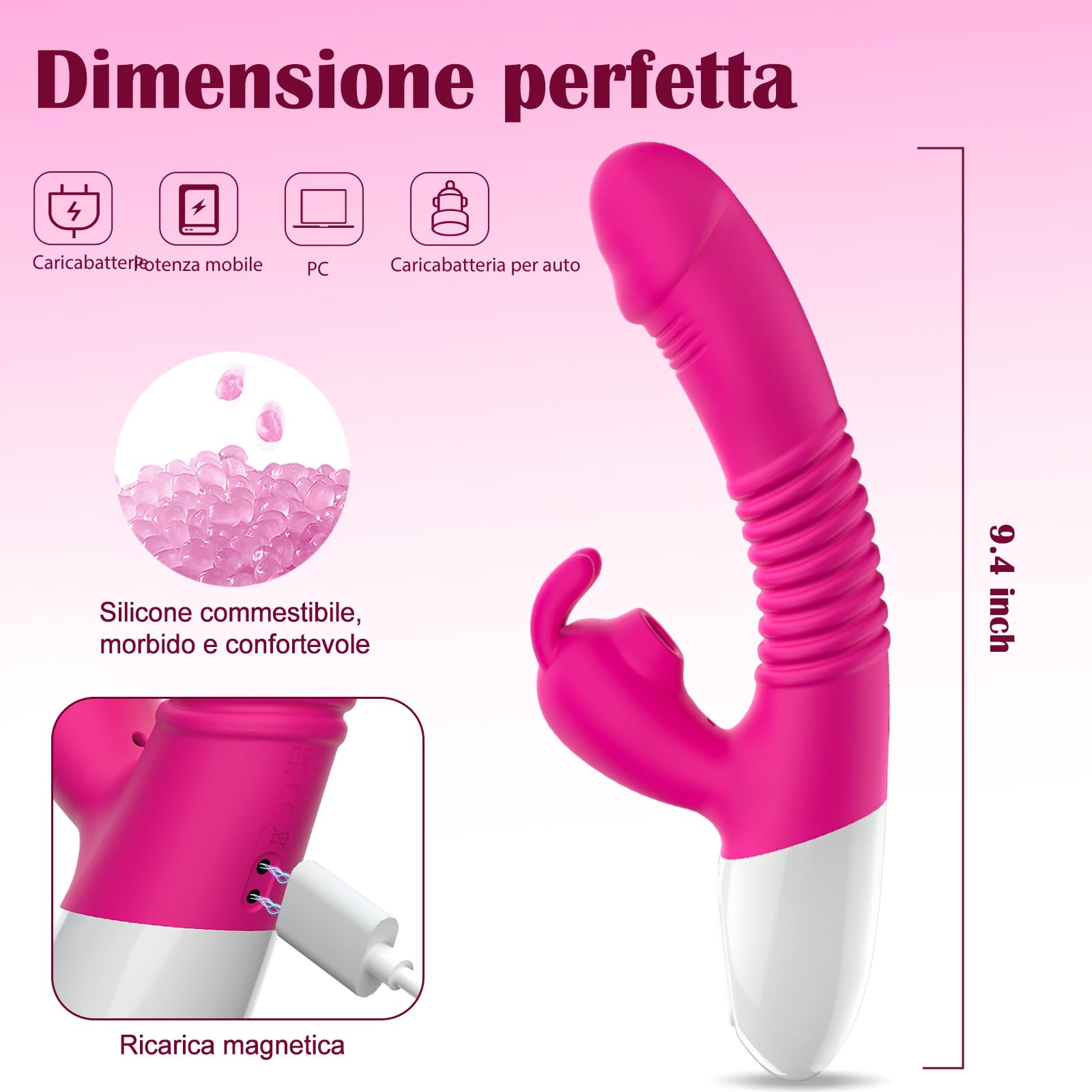 Vibratoreper Donna Professionale Clitoride,Succhia clotoride per donna vibratore clitoride Sexytoysys Coppia 7 modalità vibratoriper donne Wireless stimolatore clitoride con modalità riscaldamento