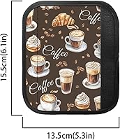 Vista 6 de Juego de 4 fundas protectoras de repuesto para manija de puerta de refrigerador con temática de té de la tarde para microondas, horno, refrigerador