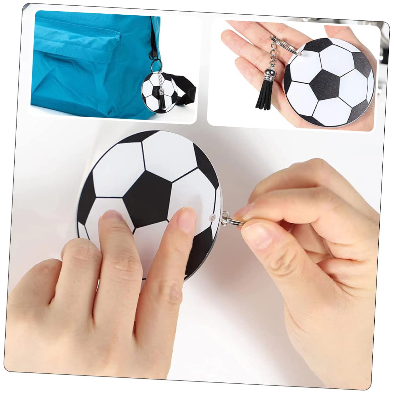 Gatuida 20 set Portachiavi Palla da Calcio in Acrilico Leggeri e Portatili Decorazioni DIY per Borse e Chiavi Gadget Sportivi per Regali e Bomboniere Party