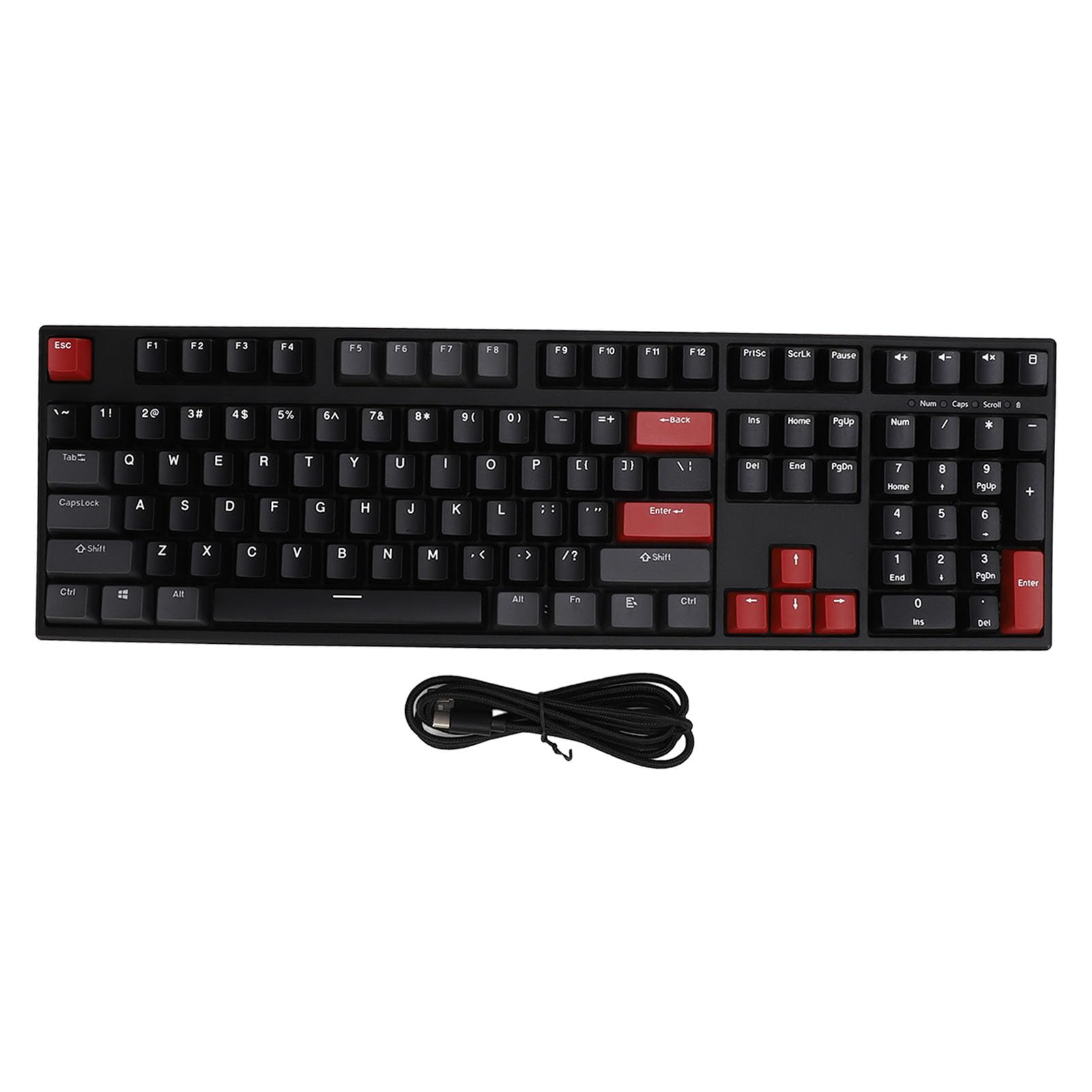 Tastiera Meccanica Cablata 108 Tasti Switch Rosso Ergonomica