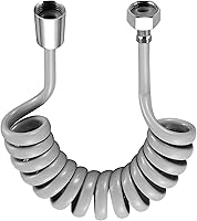 Vista 7 de Manguera de resorte telescópica flexible de PU con G1/2 (0.8 pulgadas, 0.787 in), interfaz de rosca interna, manguera de resorte, 118 pulgadas, gris