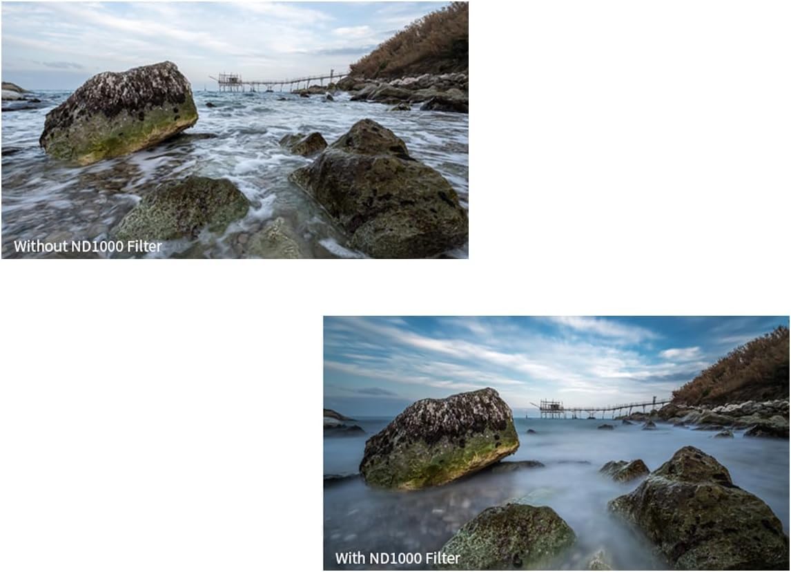 Filtro premium de densidad neutra variable (ND2-ND1000) compatible con Olympus Evolt E-300 (72 mm)