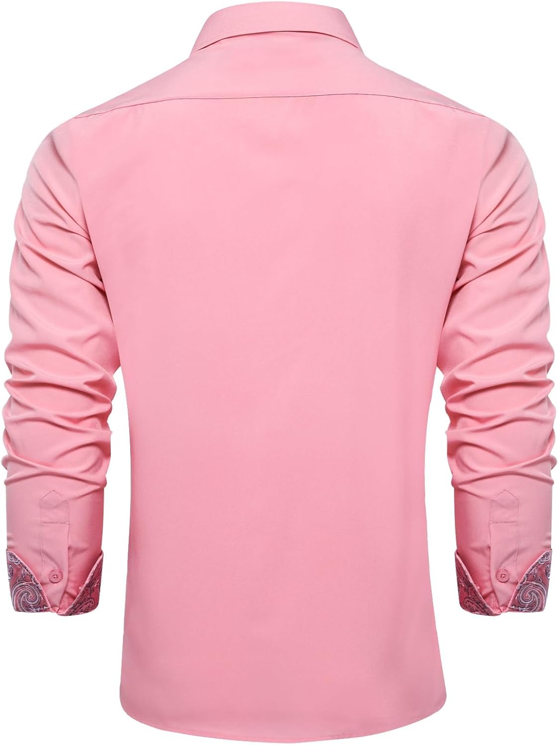 DiBanGu Mens Stretch Dress Shirt Long Sleeve Button Down Shirt Cotton Business Casual Shirts with Inner Contrast Wedding Prom