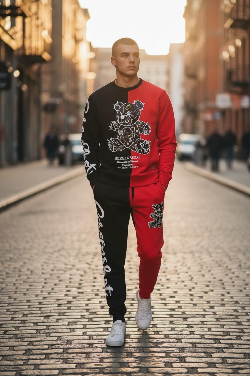 SCREENSHOT Mens Urban NYC Hip Hop Premium Fleece - Pullover Active Streetwear Fashion Crew Neck Sweatshirt - Image 2