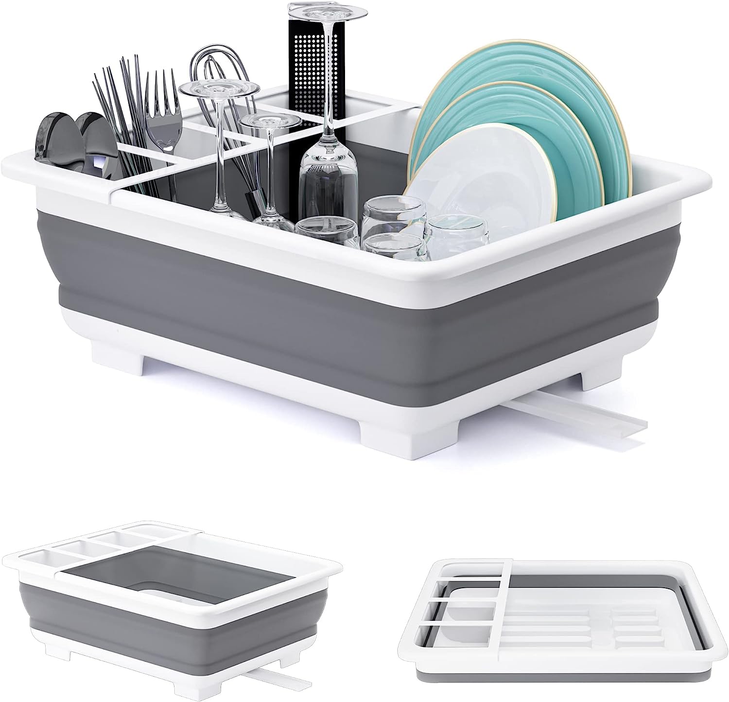 Jicuicui Collapsible Dish Drying Rack Portable Dinnerware Drainer