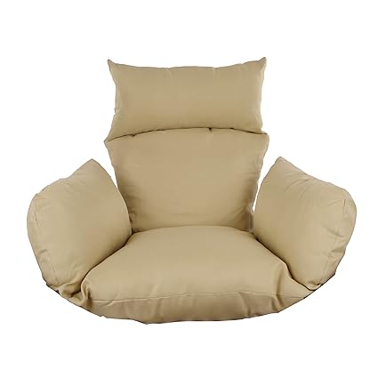 Falcon Crafts Cushion for Hanging Basket Swing Chair for Outdoor Egg Swing Chair/Garden Swing, Seat Padded Pillow Polyester Designer Cushion (Beige)