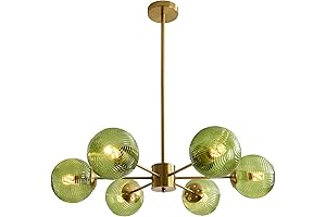 Green Glass Ball Pendant Light Mid-Century Modern