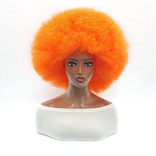 Everfun Pelucas afro para mujeres negras, peluca corta y rizada afro de los años 70, divertida, grande, esponjosa, esponjosa, sintética de primera