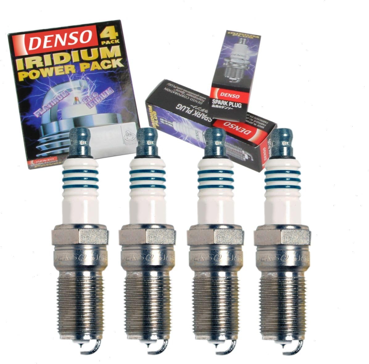 4 pc DENSO Iridium Power Spark Plugs compatible with Ford Focus 2.0L 2.3L L4 2012-2016