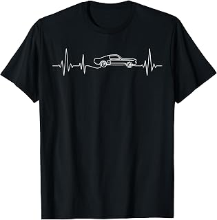 Muscle Car Guy Heartbeat Car Enthusiast Classic Car Driver T-Shirt