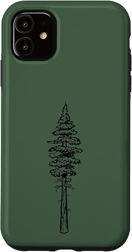 Miniatura 1 de iPhone 11 Minimalist Pine Tree Illustration Simple Hiking 80s Estuche gráfico