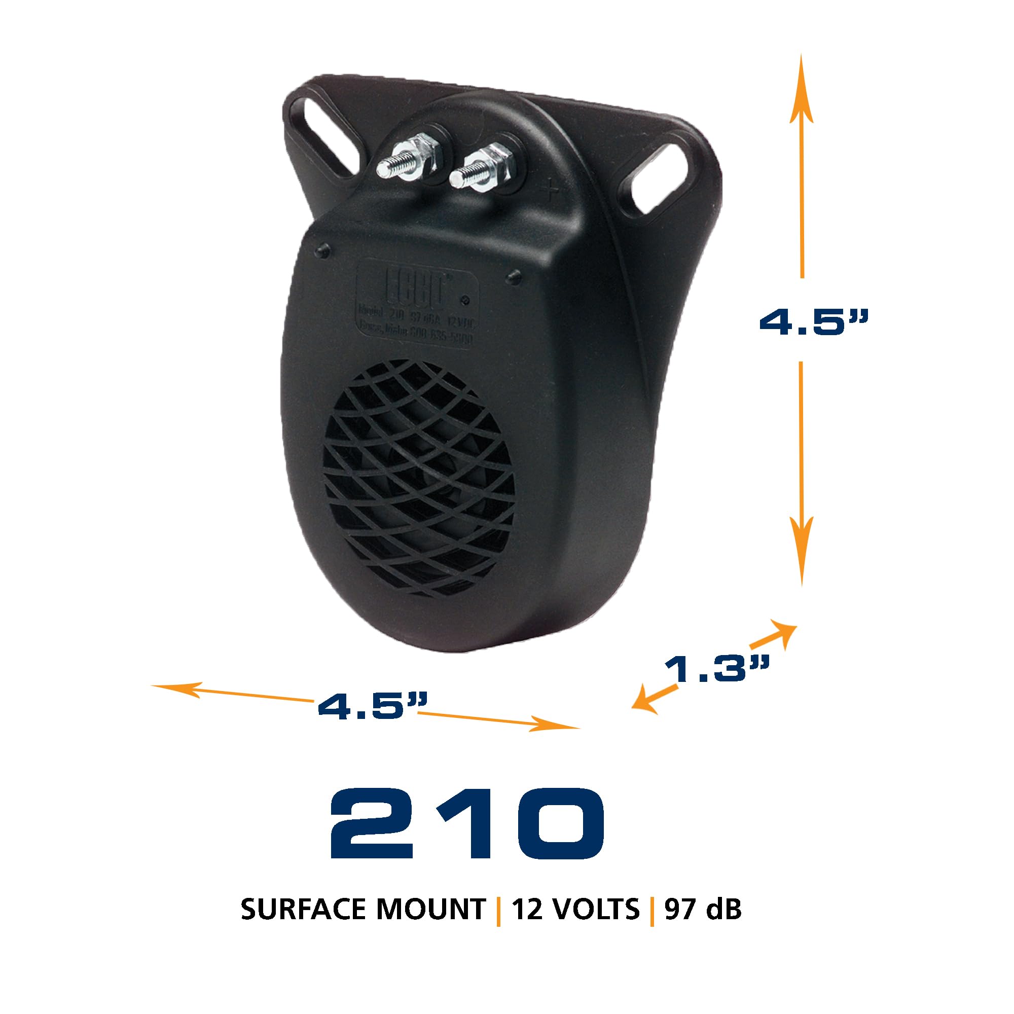 ECCO Backup Alarm 82-102dB 12V 24V Industrial Heavy-Duty Backup Reverse Warning Alarm with Beeper Tone for Truck Van Freight Car Lorry Heavy Vehicles, 2 Year Warranty