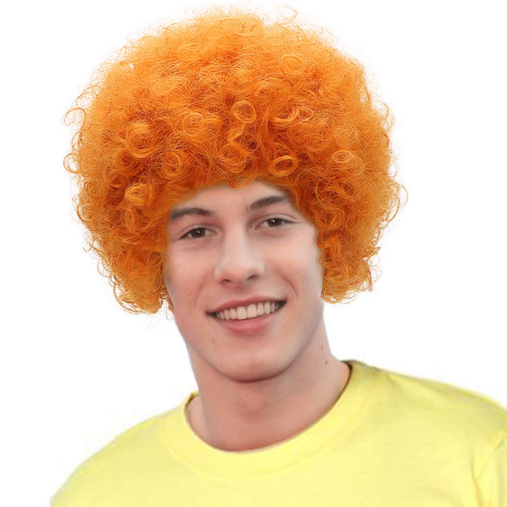 Amazon.com : PARTY ZONE Curly Orange Cosplay Wig-Man for Party Synthetic  Anime Role Play Wigs Halloween Costume Hair : Beauty & Personal Care