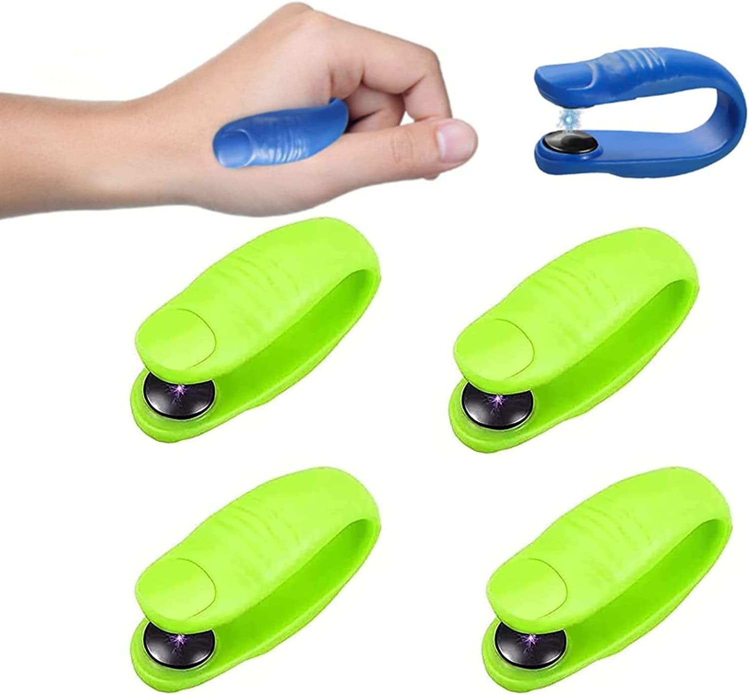 MEFESE Sugar Control LI4 Acupressure Point Clip, Clip to Lower Blood Sugar, Acupressure Hand Pressure Point Clip Migraine Relief Clip for Migraine Tension Anxiety Pain Relief (Color : Green-4pcs)