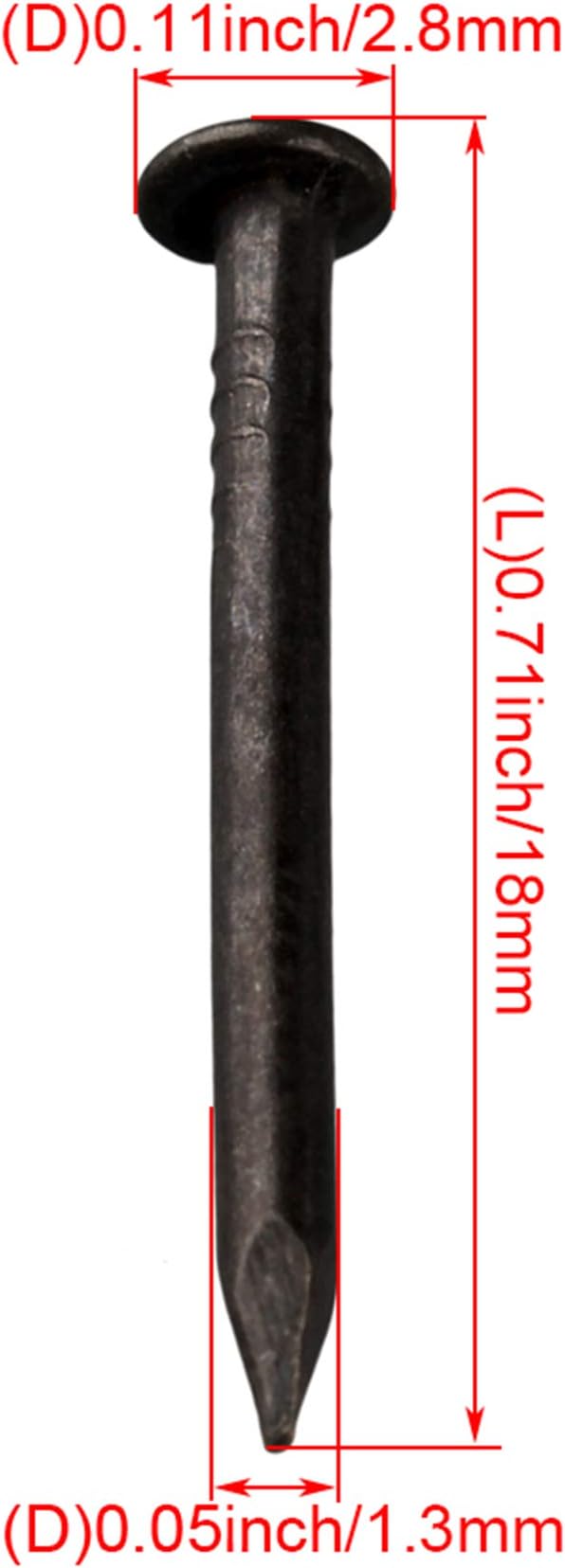 Clavo decorativo para muebles de madera, cabeza redonda negra, longitud 1,8 cm, paquete de 50 unidades miniatura 2
