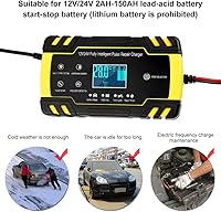 Vista 6 de Automatic Smart Battery Charger Car 12V/24V Pulse Repair Charger with LCD Display Intelligent Mode Overvoltage Protection Temperature Monitoring