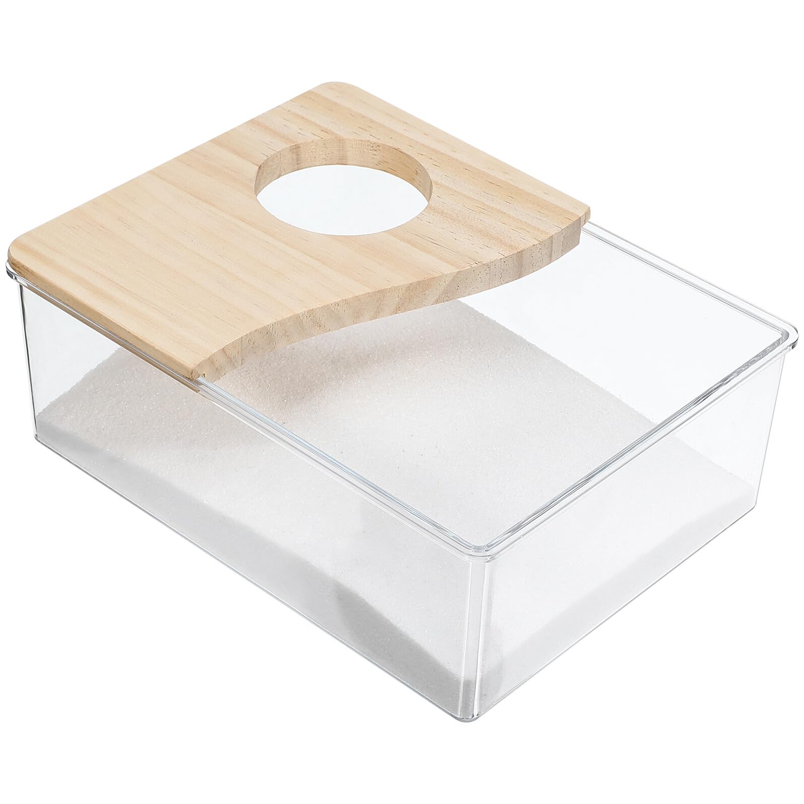 Durchsichtige Acryl Hamstertoilette und Sandbad für Ratten und Wüstenrennmäuse Einfach zu Beobachten Staubfreies Sandbad für Kleintiere im Badezimmer
