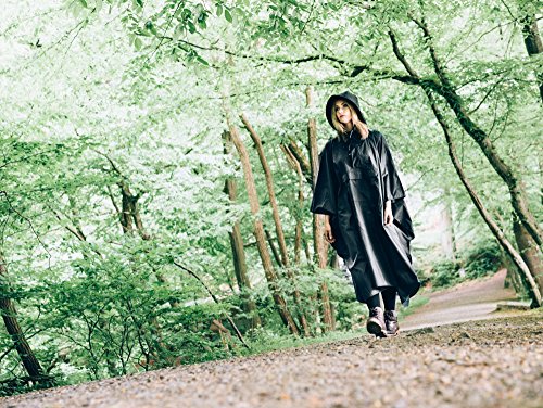 AWHA Regenponcho Damen und Herren wasserdicht und extra lang zum Wandern, Reiten, Fahrrad fahren - Outdoor Regenschutz wiederverwendbar mit Tasche, dunkelgrün, S/M
