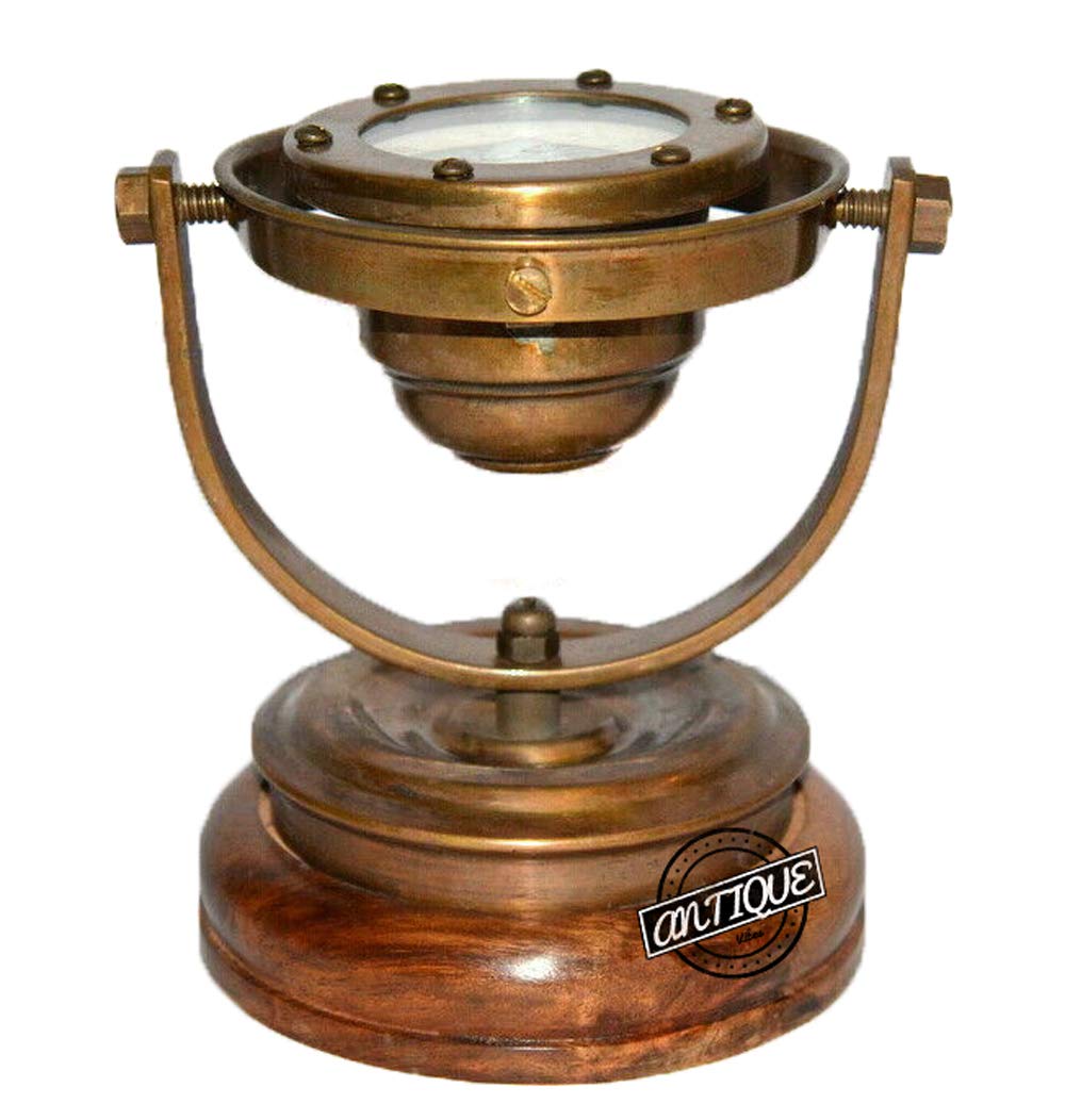 Amazon.com: Reloj náutico de cadena antiguo de latón con brújula y bolsillo  en caja de madera : Hogar y Cocina