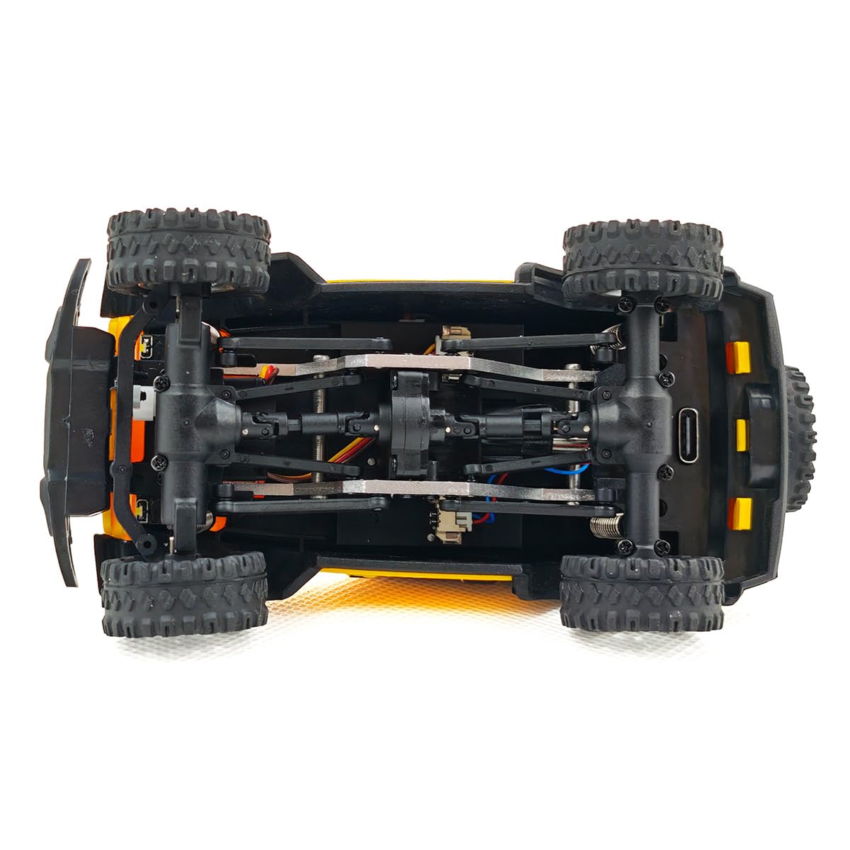 RC Rock Crawler, scala 1/36 4x4 RC Truck Off Road Car, 2.4G 4WD Full Proporzionale All Terrain Climbing Off-Road Vehicle con luci LED realistiche, lunga durata della batteria (RTR/giallo)