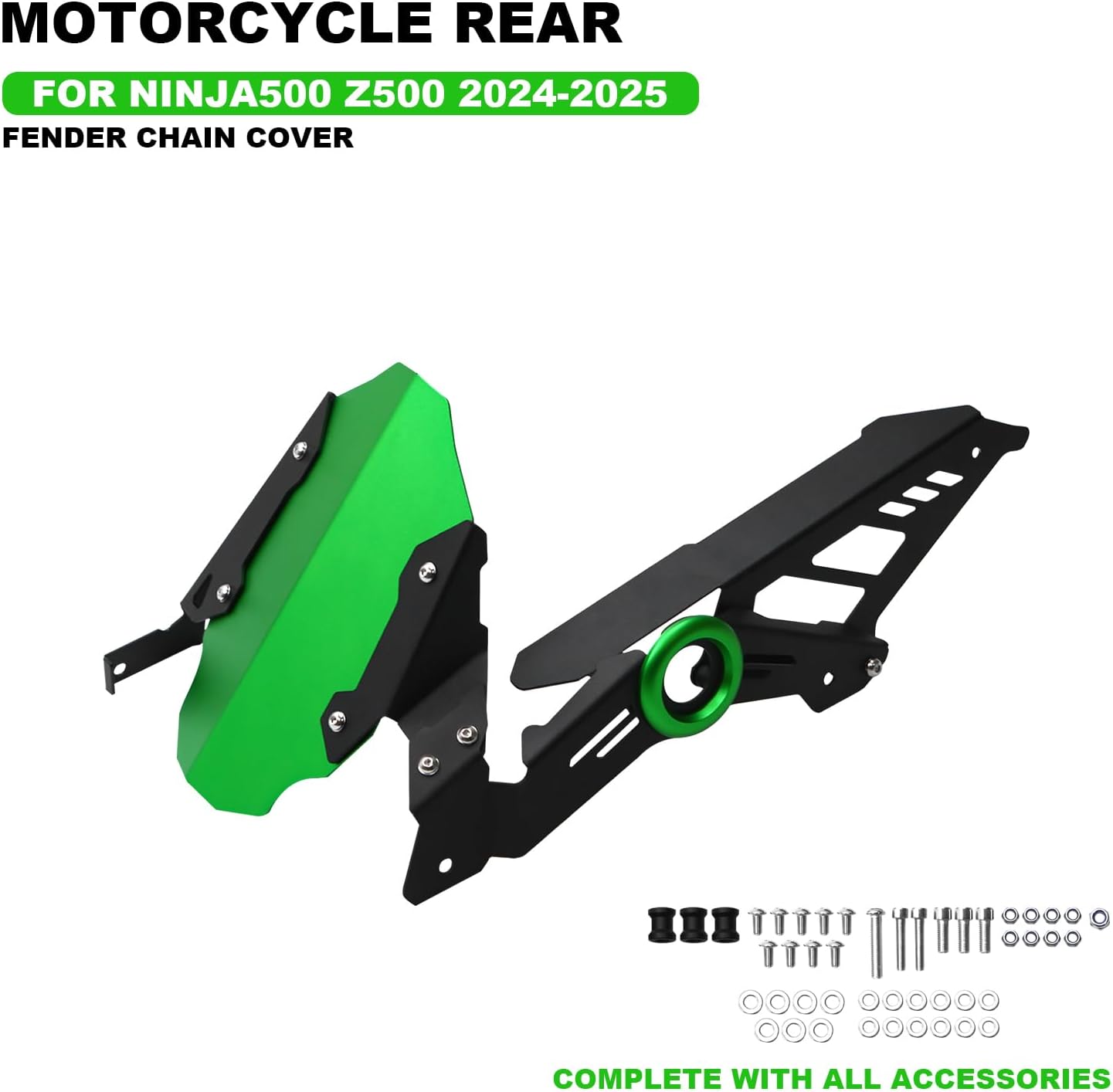 Chain Guard Fender for Ninja 500 Ninja SE ninja500 ninja500se Z500 z500 2024-2025 Motorcycle Accessories Chains Guard Fairing (Green)