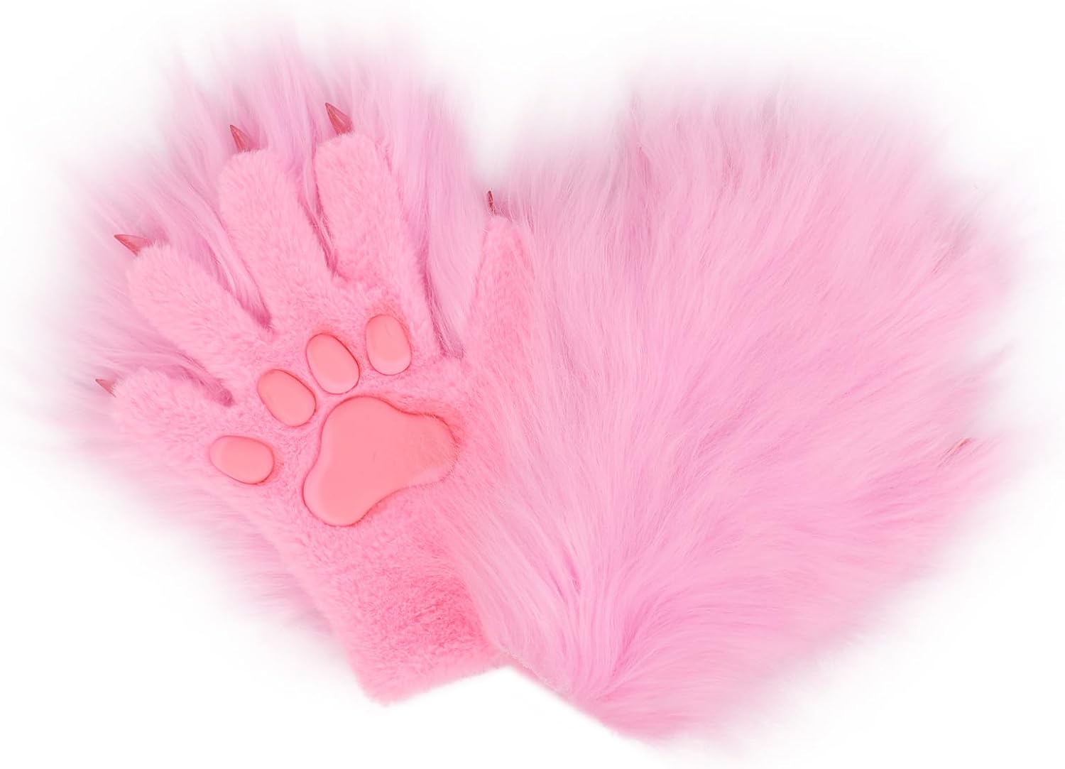 Faux Fur Animal Paw Pads Gloves for Party Costume Accessories