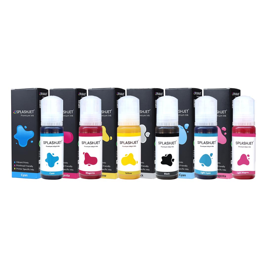 Splashjet Sublimation Ink for Epson L8050, L18050 - Heat Transfer Printing on Mugs, Mobile Cases, Polyester T-Shirts etc for use with Epson 6 Color Printers (70gm x C/M/Y/Bk/LC/LM) – 503504-image-15