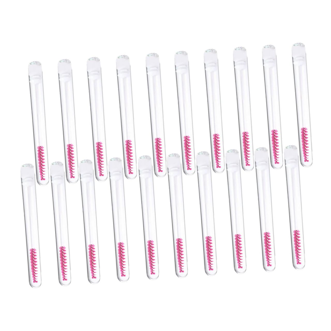 TOVINANNA 20pcs Eyelash Extension Brush Baseball Bow Eyelash Bottle Cosmetology Kit Multiple Use Mascara Tool Makeup Tool Trip Disposable Artificial Fiber White Extension Rod