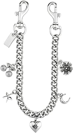 Purse Charms for Handbags, Silver Decorative Bag Chain Keychain, Cute Hanging Ornament Gift for Women