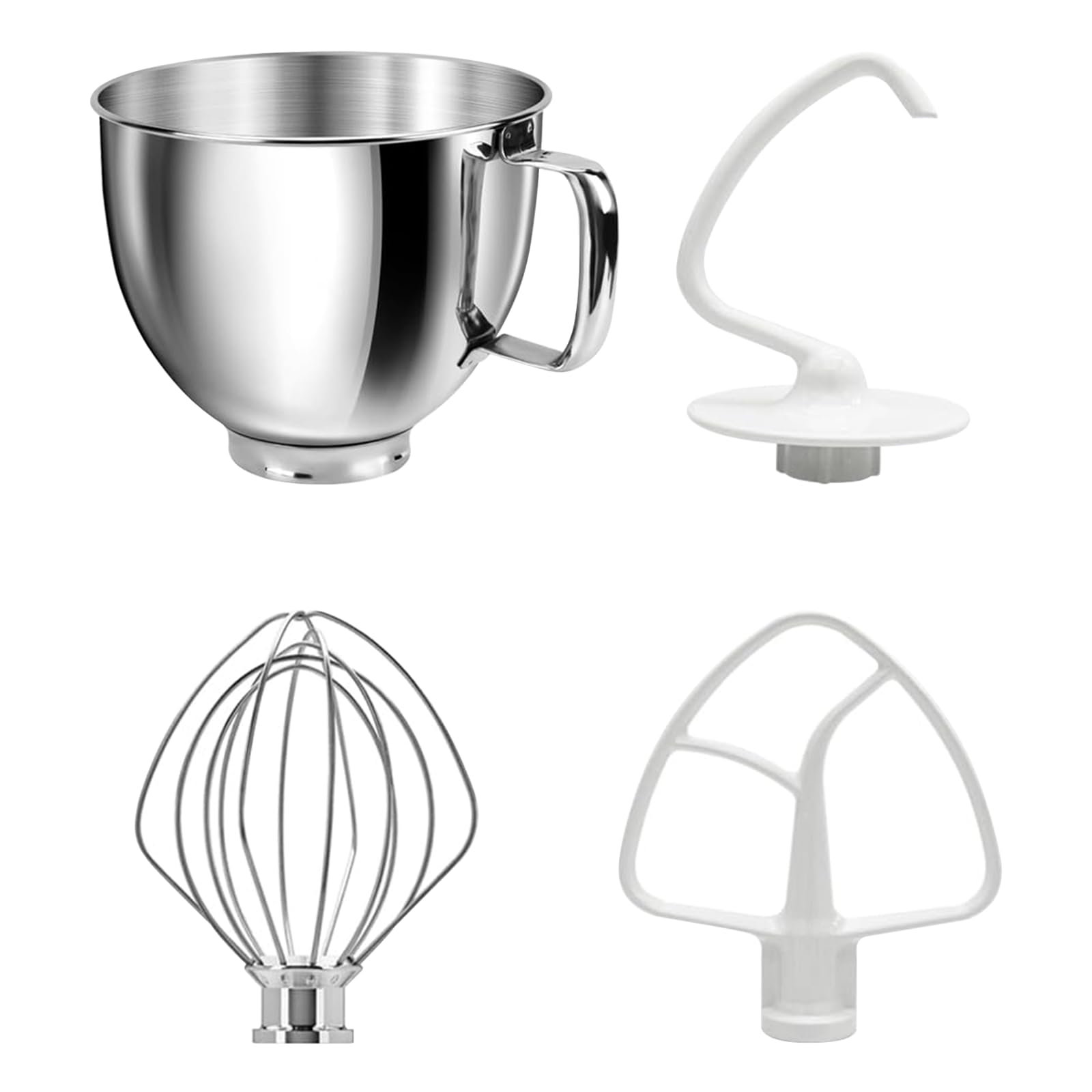 Set di accessori per robot da cucina, 3 pezzi con frusta, gancio impastatore e frusta piatta per pasticceria amatoriale, utili dilettanti