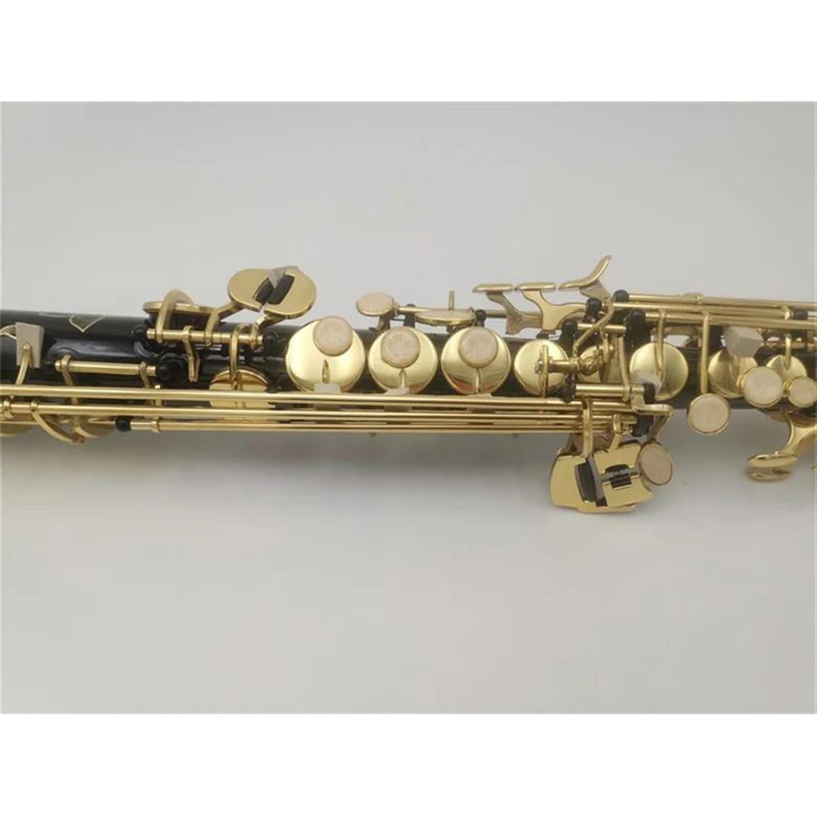 Saksofon Sopranowy BB Flat Straight Gold Laquered Body Profesjonalny Instrument Muzyczny Z Akcesoriami Do Futerału profesjonalny Saksofon (Color : Leather bag)