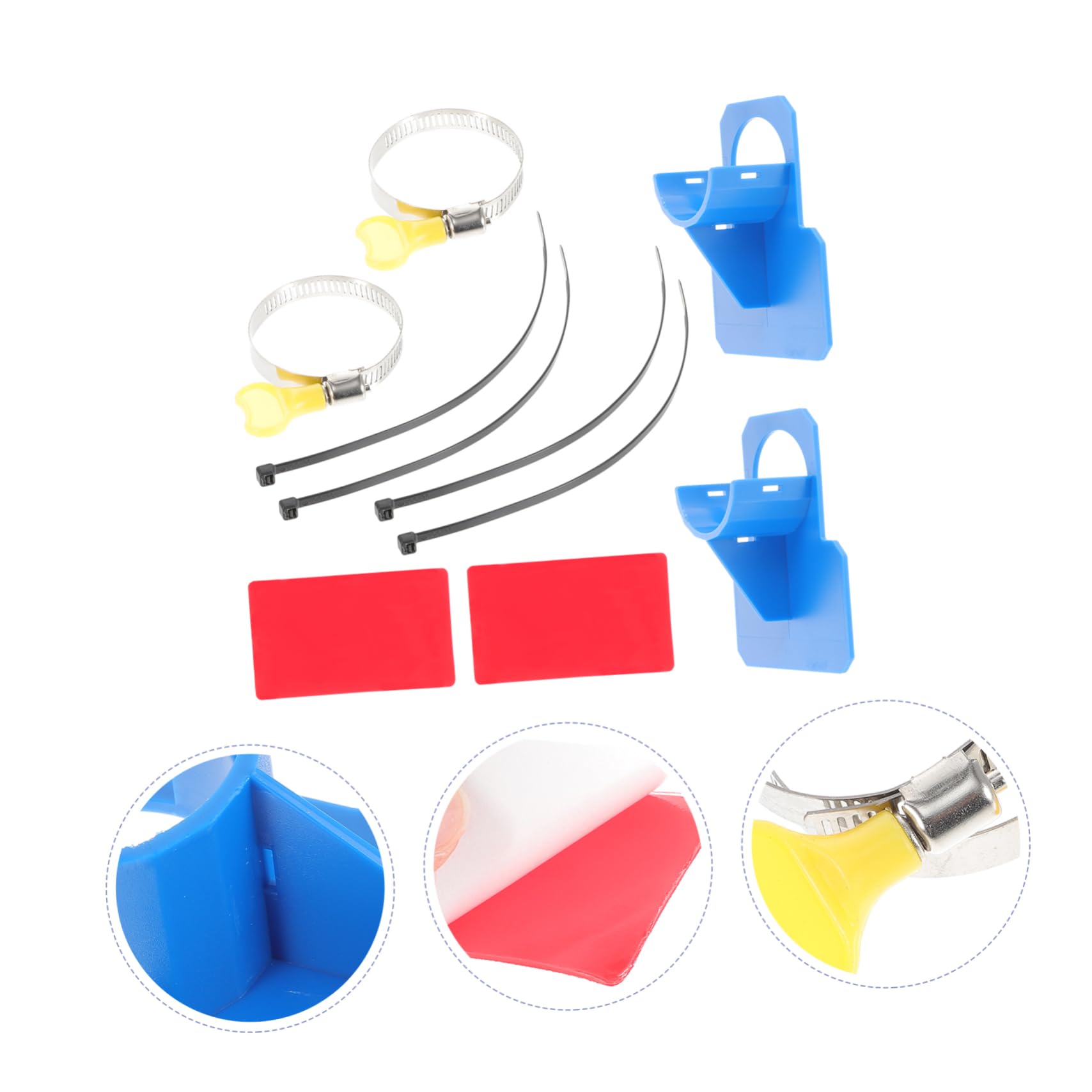 HANABASS 2 Sets Hose Brackets for Swimming Pool Pool Support Bracket Water Support Blue Plastic Hose Clamp Cable Tie Holder