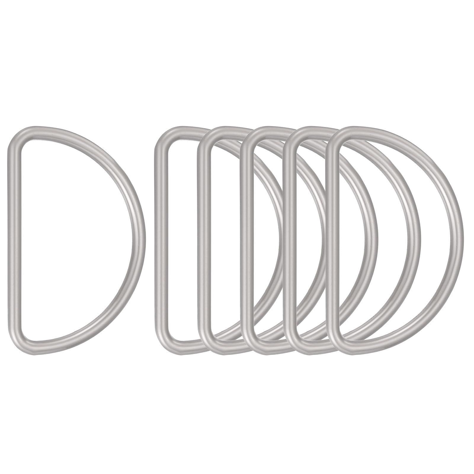 PATIKIL Metal D Ring 1-1/4" Heavy Duty Welded D Rings Frosted Silver 6 Pcs