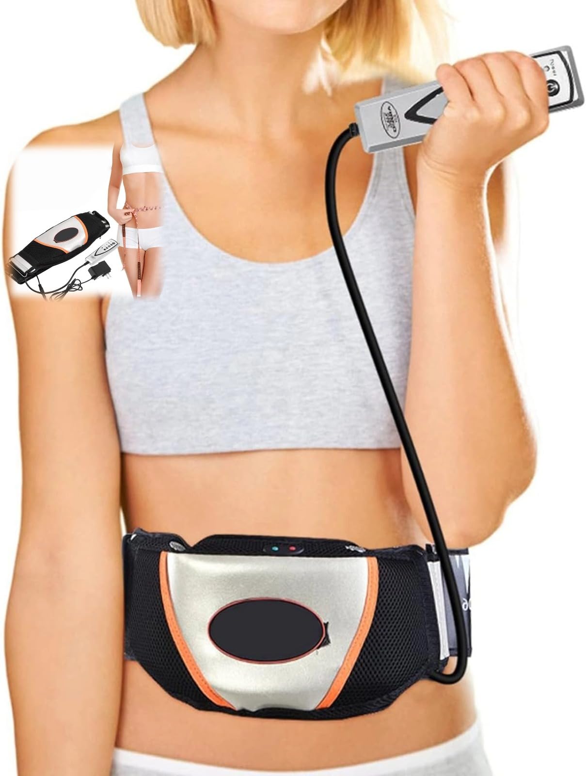 Générique Ceinture chauffante Amincissante pour Masseur Vibrant électrique, pour Perdre du Poids, brûler Les Graisses sur Le Ventre, soulager Les crampes Abdominales lombaires