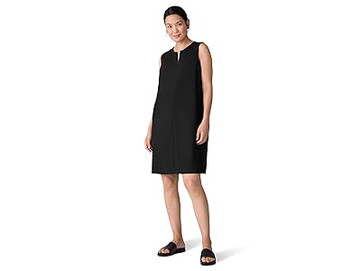 Eileen Fisher Lightweight Ponte Split Neck Shift Dress Women