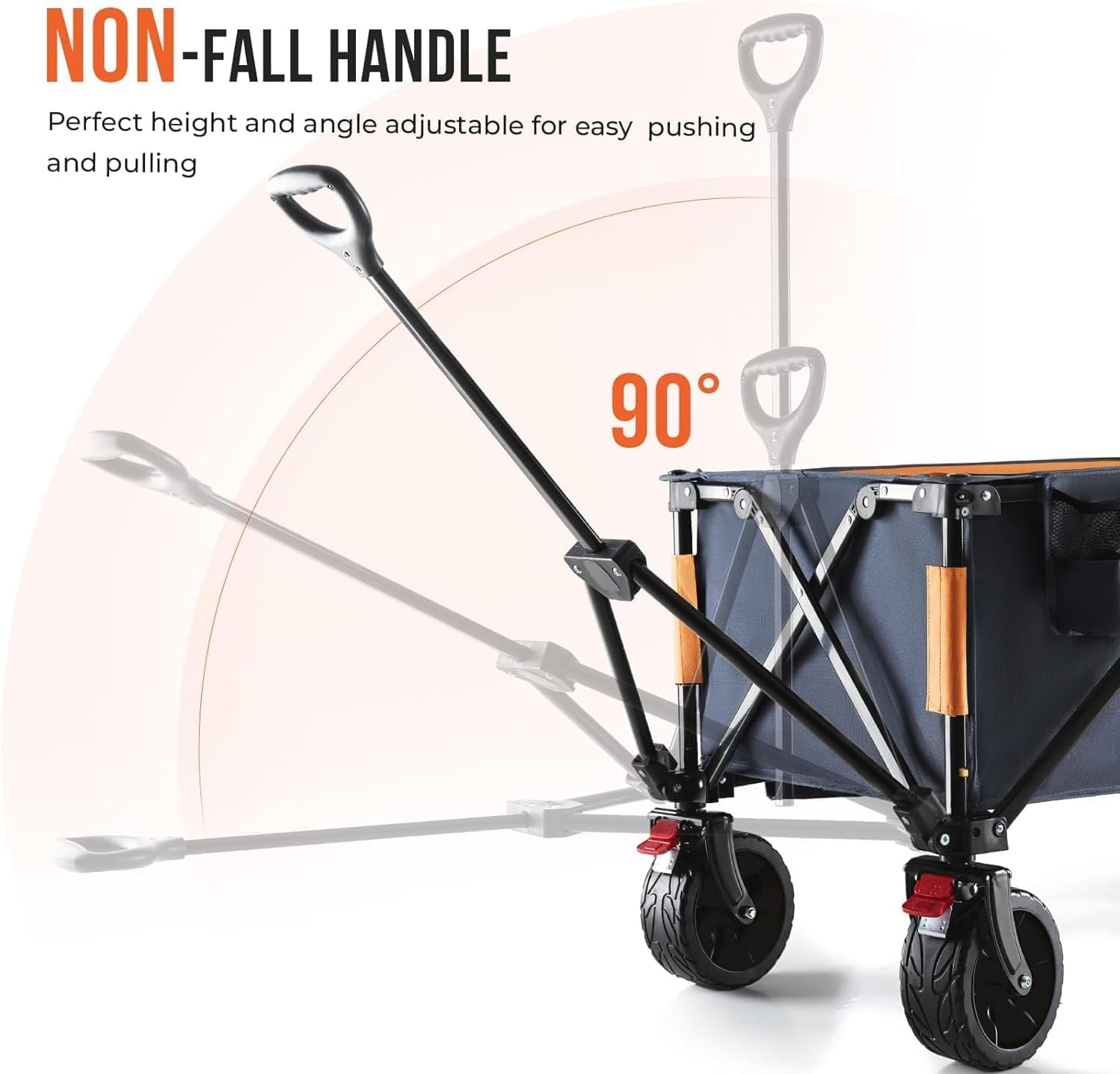 Overmont Collapsible Wagon Cart with Wheels - Foldable Heavy Duty Wagon with Big All-Terrain Wheels - 330Lbs Weight Capacity with Side Pockets for Camping Sports Garden Grocery Shopping Green