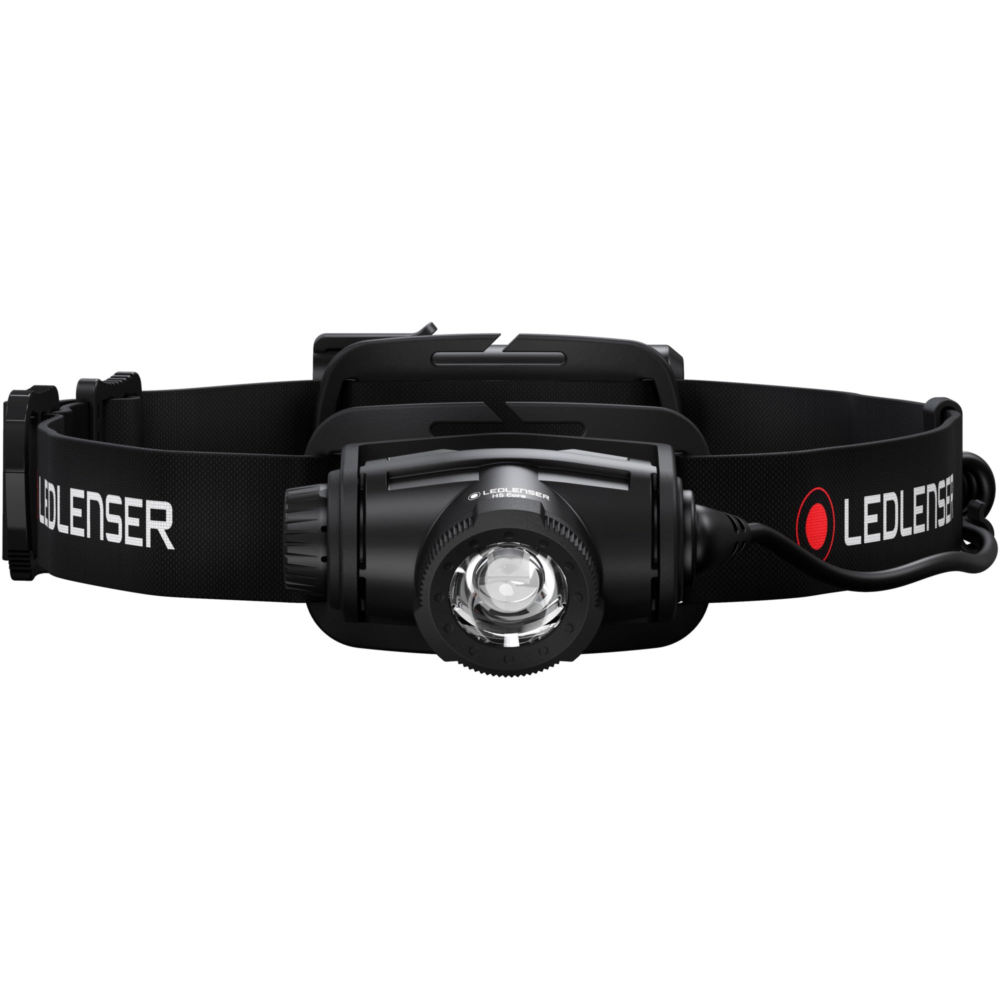 Ledlenser H5 Core Stirnlampe LED, 350 Lumen, wasserdicht IP67, fokussierbar, schwenkbar, stufenlos dimmbar, 2xAA batteriebetrieben, Leuchtweite 160m, inkl. Batterien, Headlamp