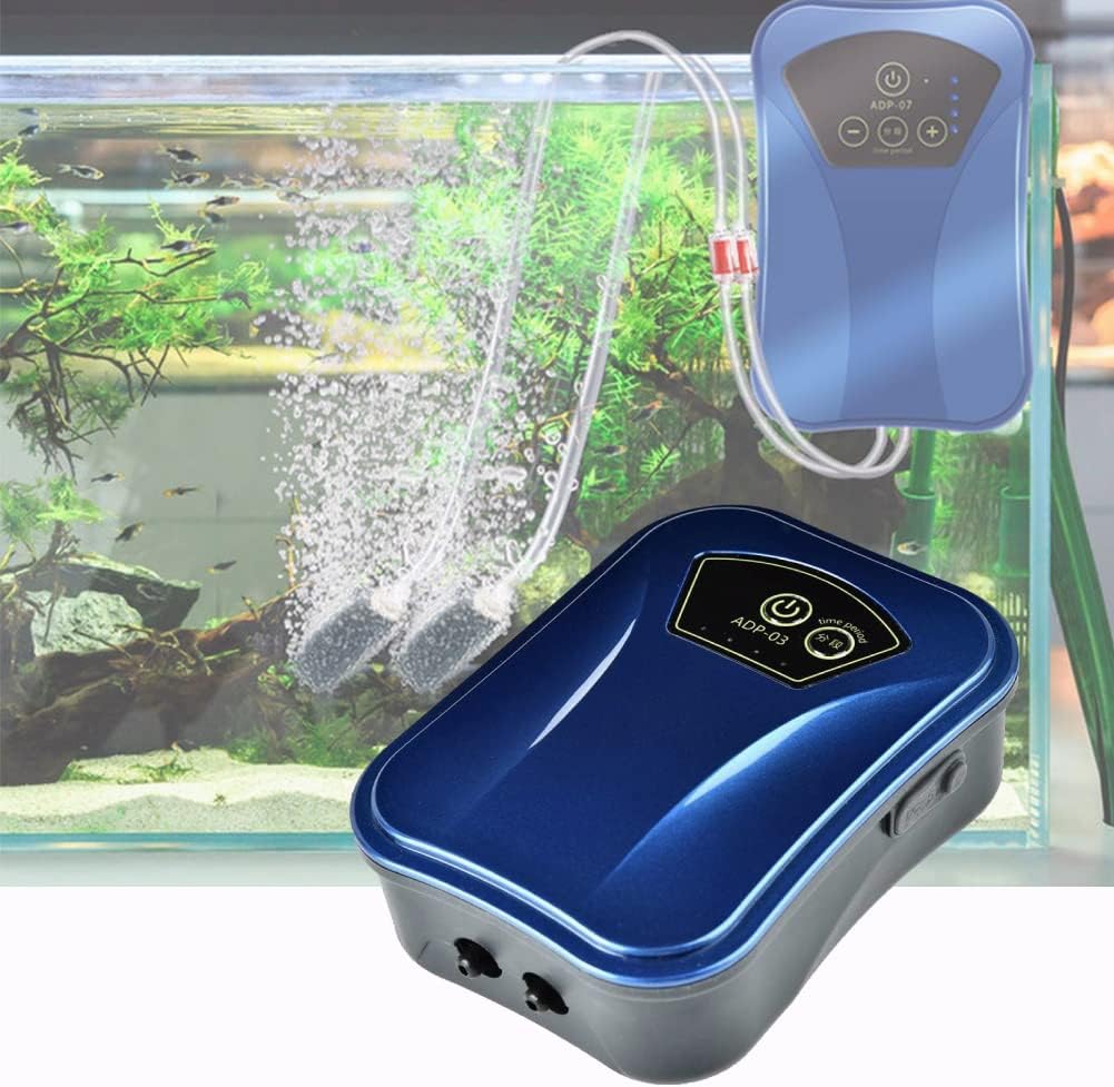 Aquarium Air Pump Rechargeable Air Aerator Pump Quiet Ac/Dc Oxygen Pump Portable Dual Use Oxygen Compressor