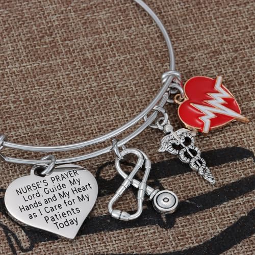 Kivosliviz Nurse Prayer Gifts Bracelet for Women Female Nursing Charm Christmas Bangle for Nurses Nurse Prayer Bracelet4