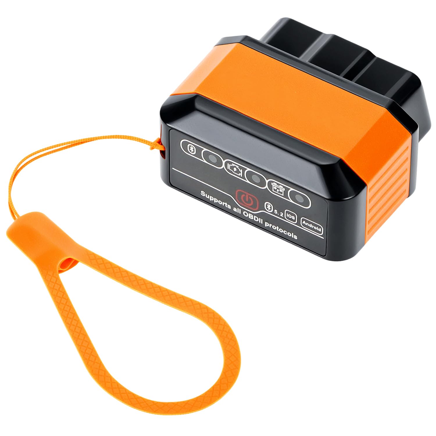 QWORK OBD2 Diagnostyka, OBD2 bezprzewodowy czytnik kodów Bluetooth 5.2 i skaner diagnostyczny do samochodu, czytnik kodów usterek silnika, dla wszystkich pojazdów OBDII