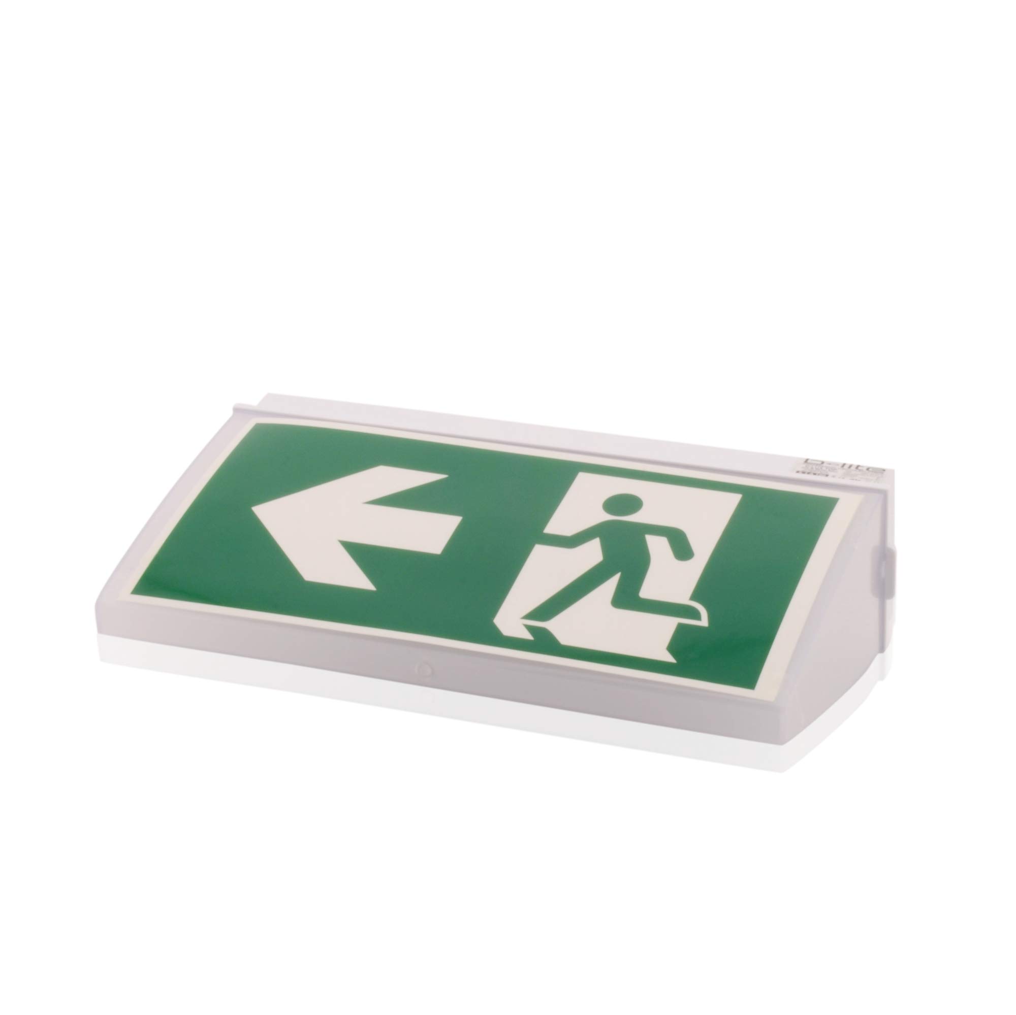 intratec 100% Shopping Apparecchio d'illuminazione d'emergenza uscita di sicurezza LED IP 54 con batteria ricaricabile, adatto al montaggio a parete e a soffitto, 3h/8h, incl. set di pittogrammi